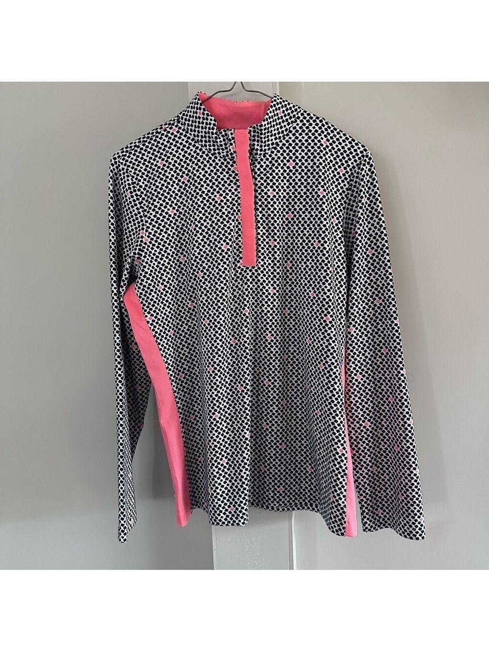 TAIL Laken Long Sleeve Print Golf Shirt Performance sz med